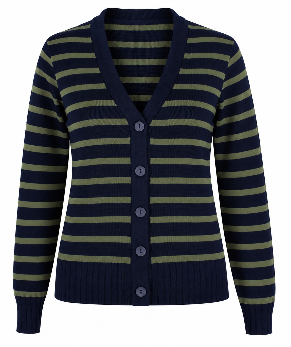 Jachetă navy/green olive din lână cu nasturi